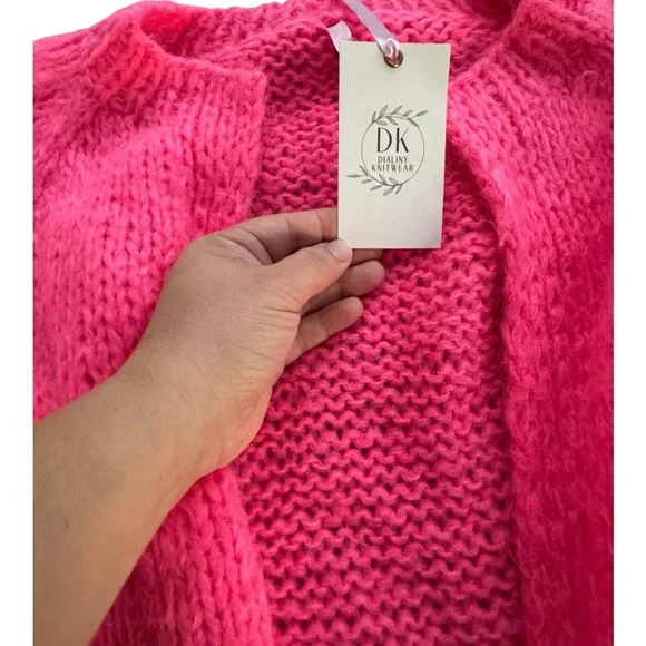 Women's Pink Cardigan Sweater - Picture 2 of 3